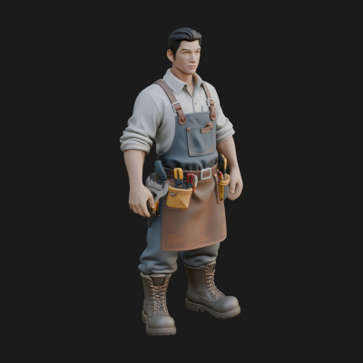 Craftsman Man Statue Design 2 3D Print Model