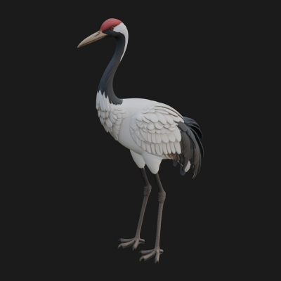 Crane Bird Statue Design 8 3D Print Model