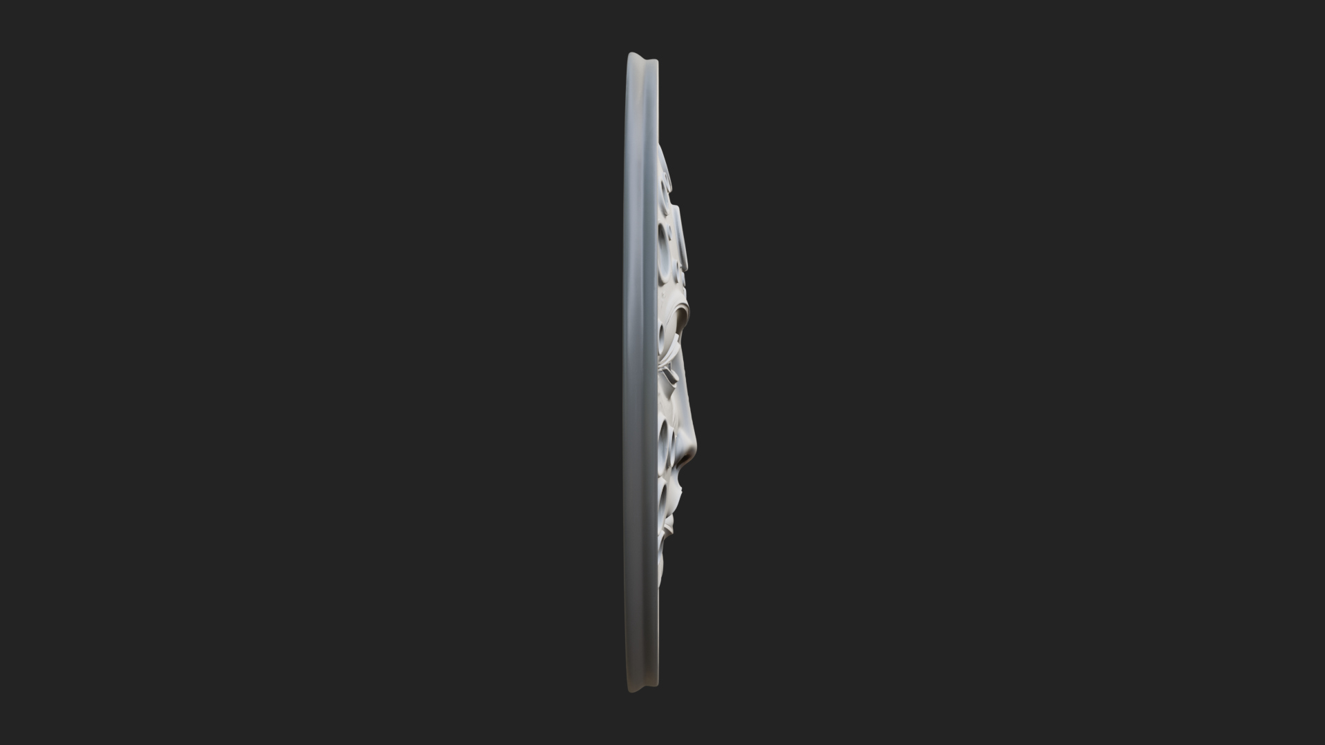 Crater Moon Face Disc Plaque Design 2 3D Print Model 3D Model