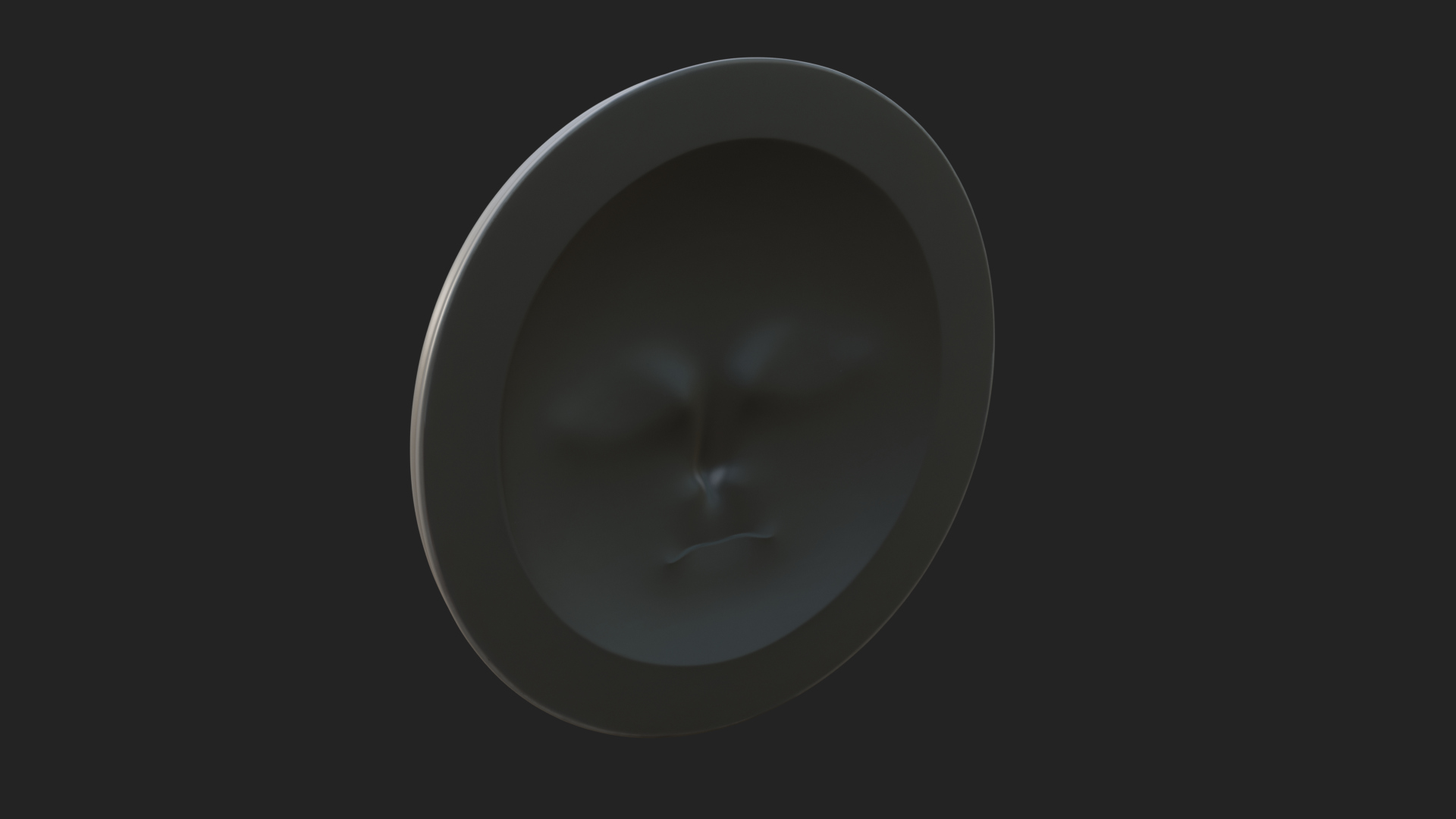 Crater Moon Face Disc Plaque Design 2 3D Print Model 3D Model