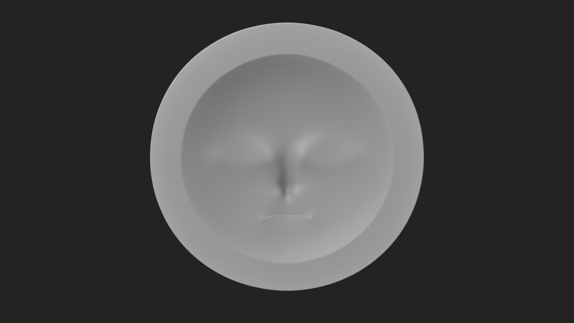 Crater Moon Face Disc Plaque Design 2 3D Print Model 3D Model