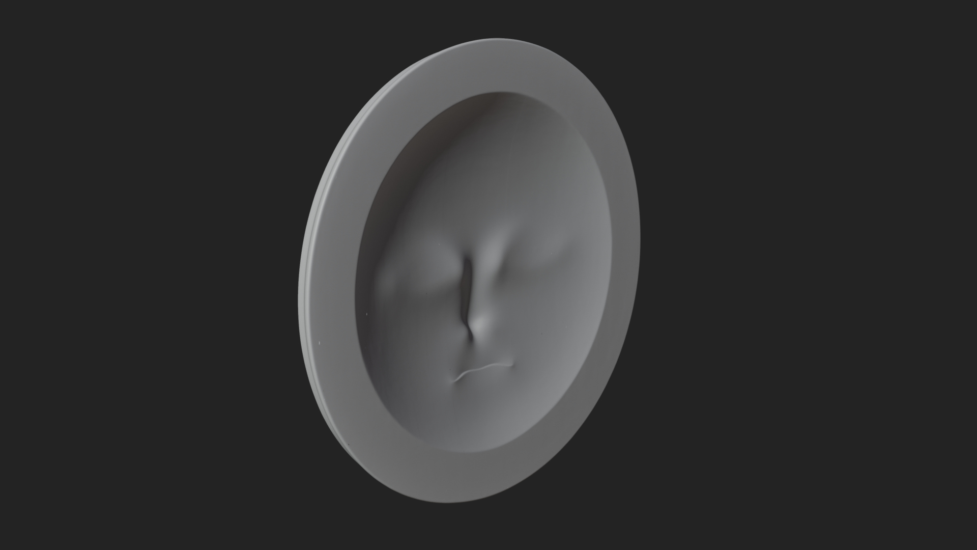 Crater Moon Face Disc Plaque Design 2 3D Print Model 3D Model