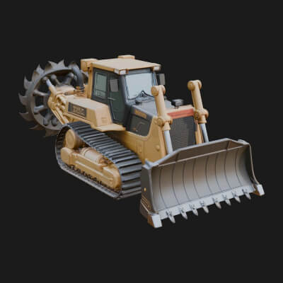 Crawler Bulldozer Model Design 10 3D Print Model