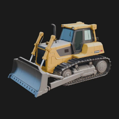 Crawler Bulldozer Model Design 14 3D Print Model