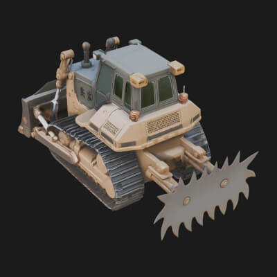 Crawler Bulldozer Model Design 2 3D Print Model