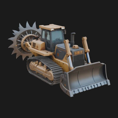 Crawler Bulldozer Model Design 3 3D Print Model