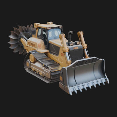 Crawler Bulldozer Model Design 4 3D Print Model