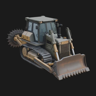 Crawler Bulldozer Model Design 5 3D Print Model