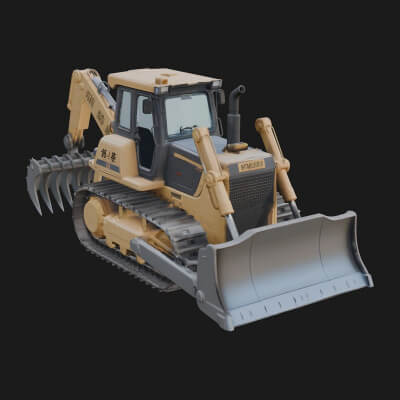 Crawler Bulldozer Model Design 6 3D Print Model