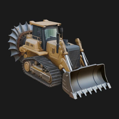 Crawler Bulldozer Model Design 7 3D Print Model