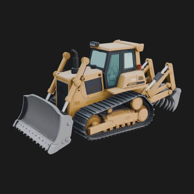 Crawler Bulldozer Model Design 8 3D Print Model