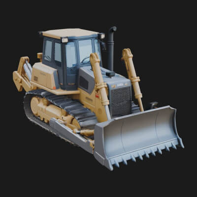 Crawler Bulldozer Model Design 9 3D Print Model
