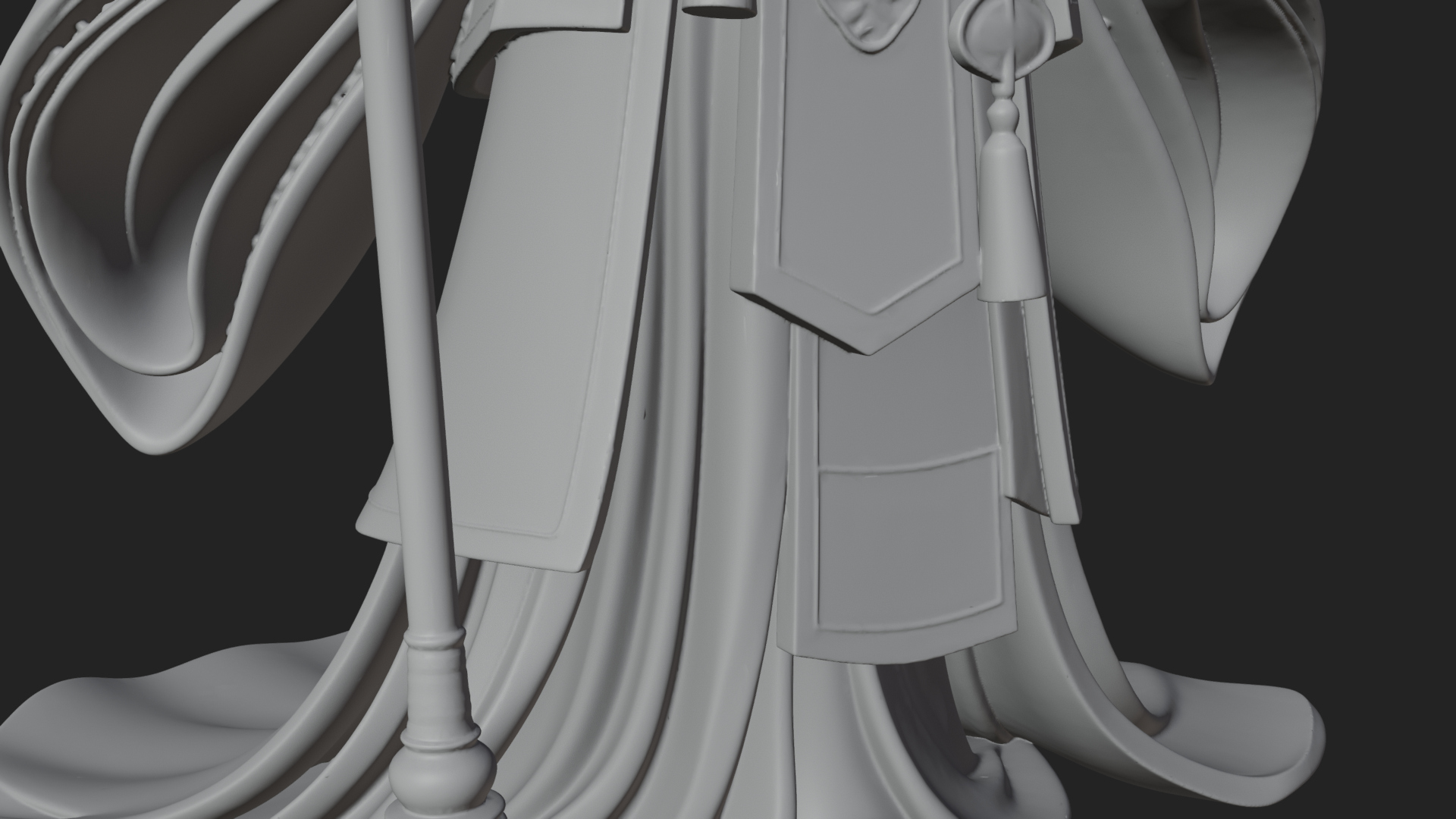 Crescent Crown Priestess Statue Design 1 3D Print Model 3D Model