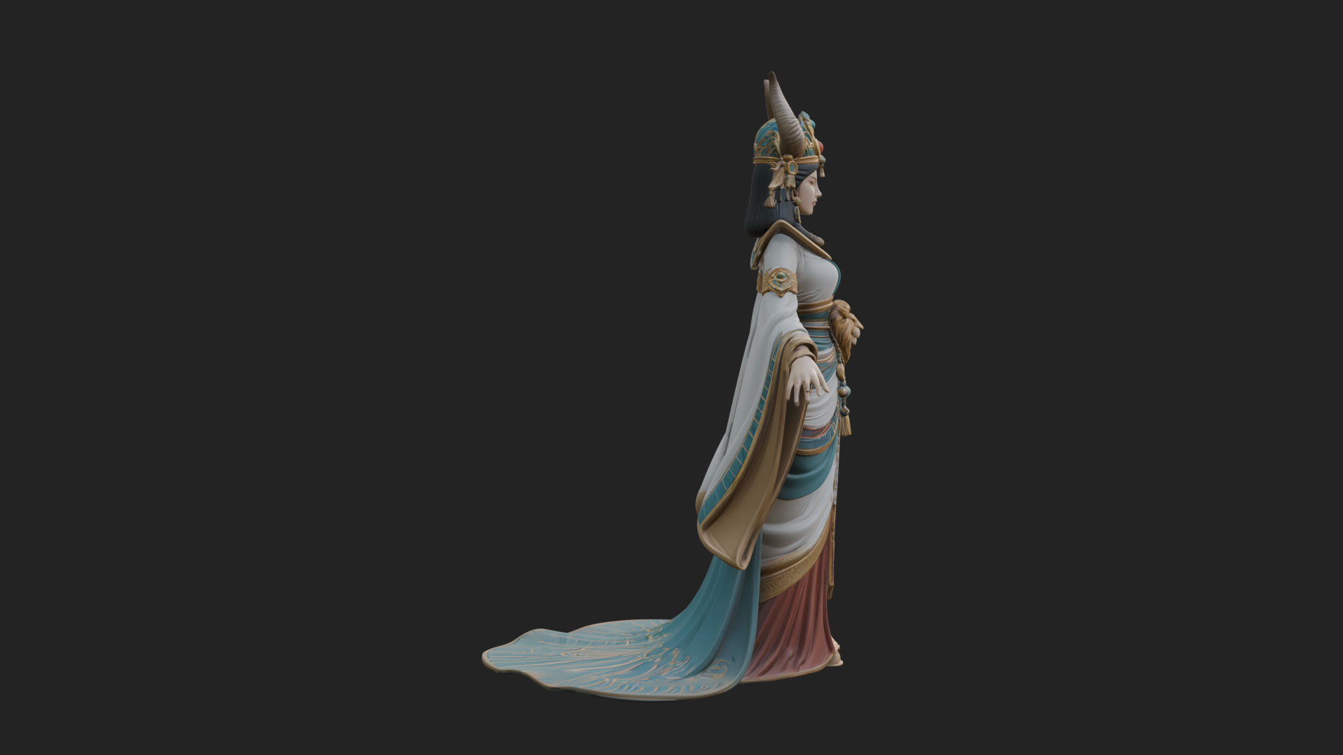 Crescent Crown Priestess Statue Design 10 3D Print Model 3D Model