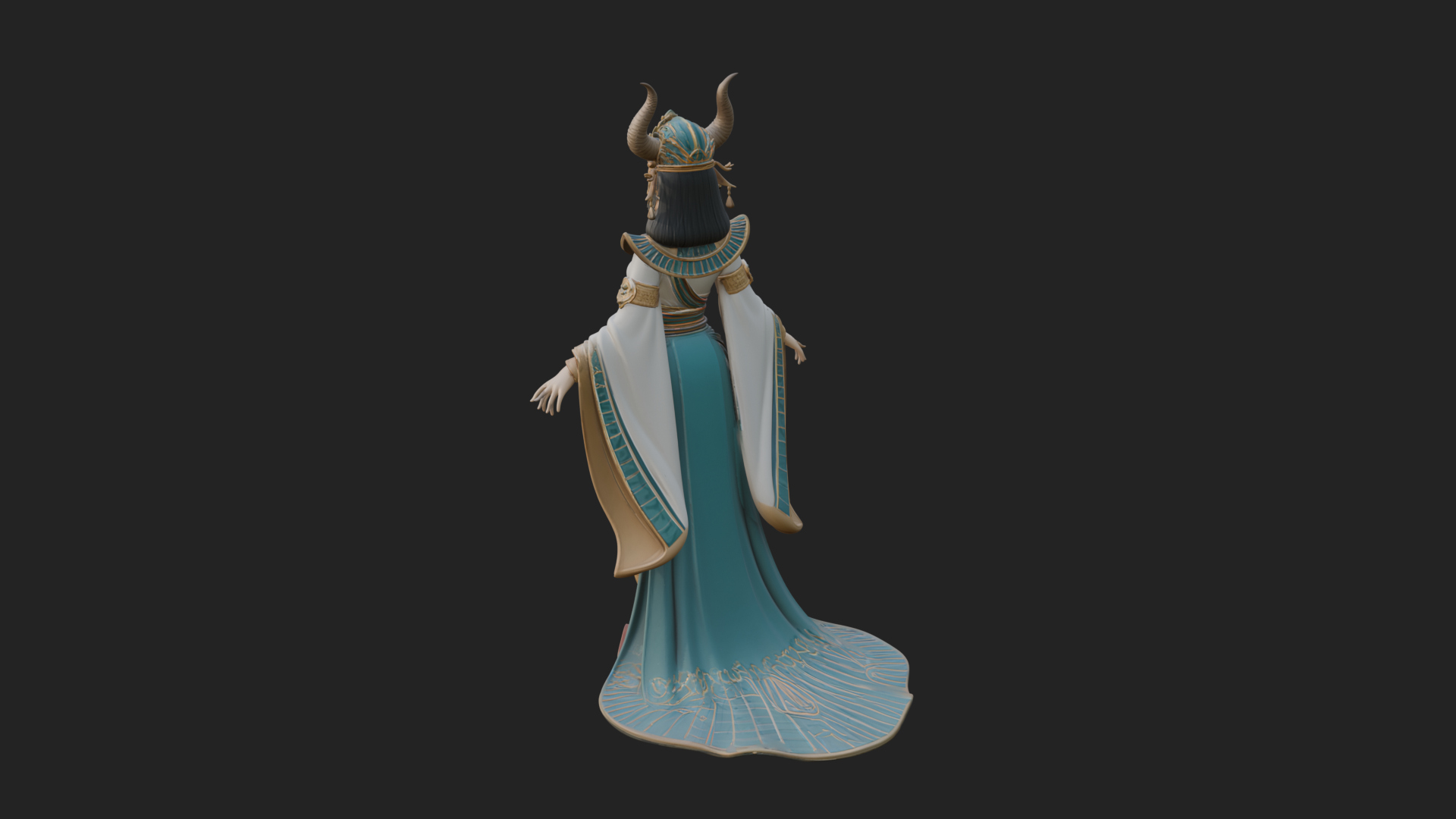 Crescent Crown Priestess Statue Design 10 3D Print Model 3D Model