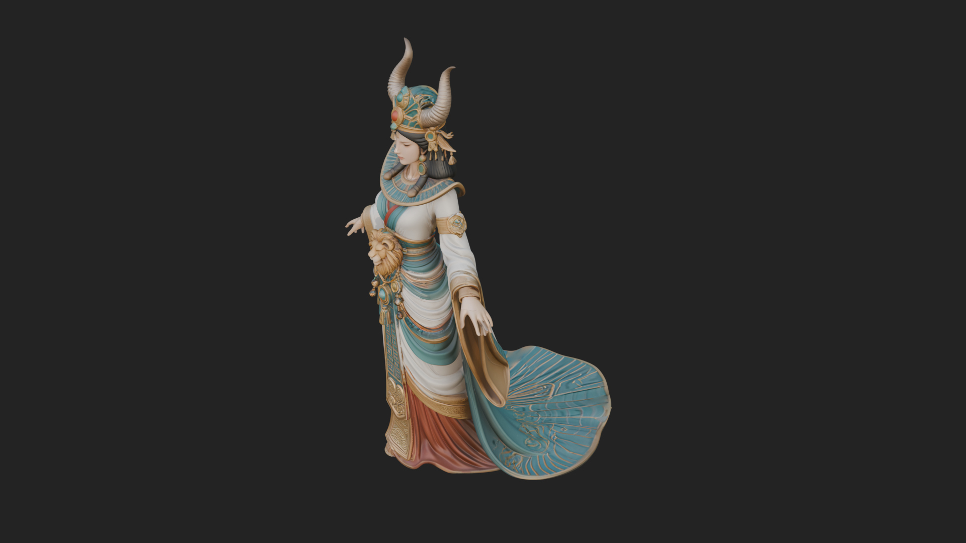 Crescent Crown Priestess Statue Design 10 3D Print Model 3D Model