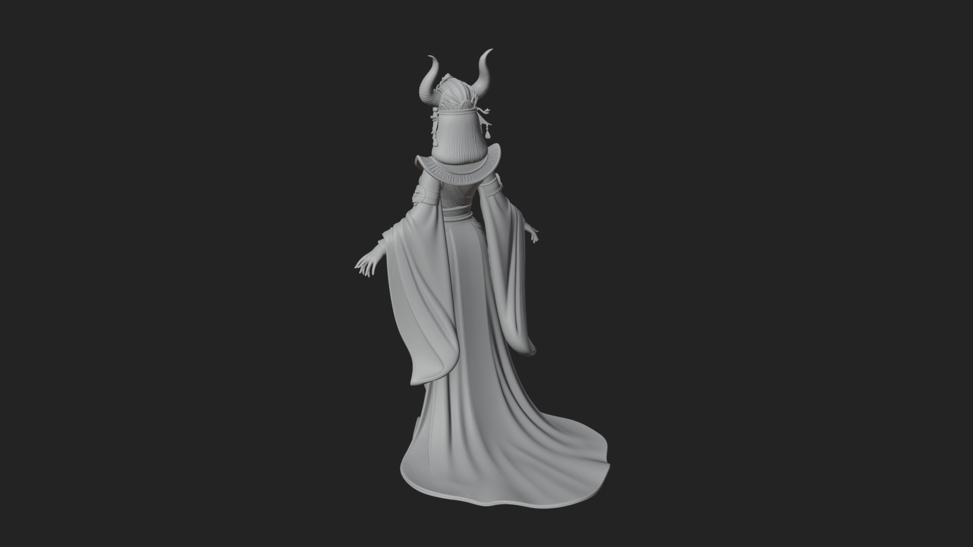Crescent Crown Priestess Statue Design 10 3D Print Model 3D Model