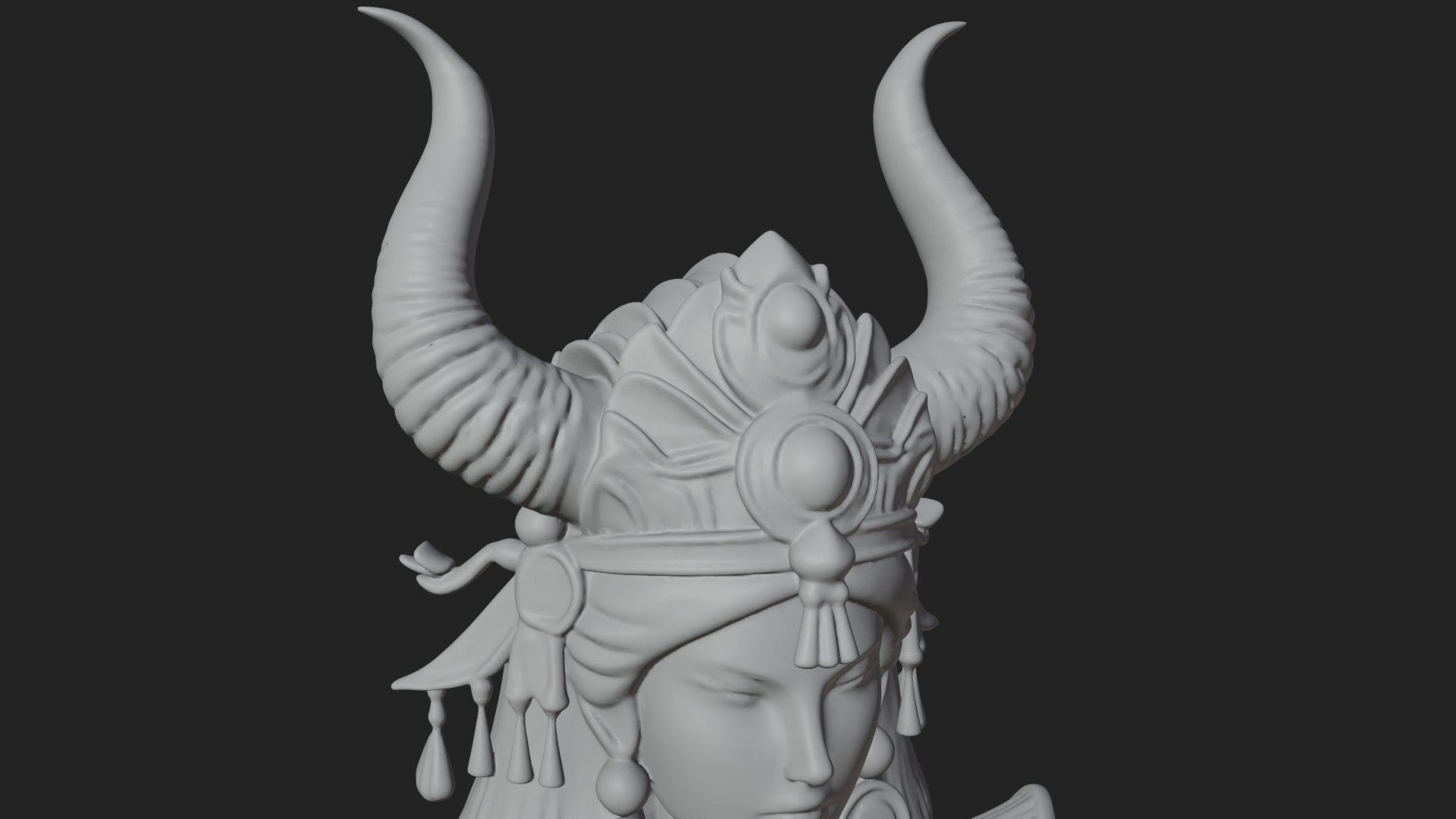 Crescent Crown Priestess Statue Design 10 3D Print Model 3D Model