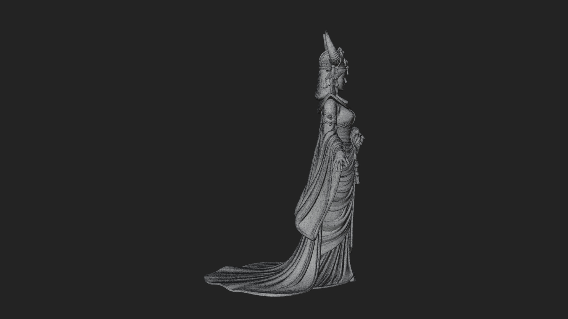 Crescent Crown Priestess Statue Design 10 3D Print Model 3D Model