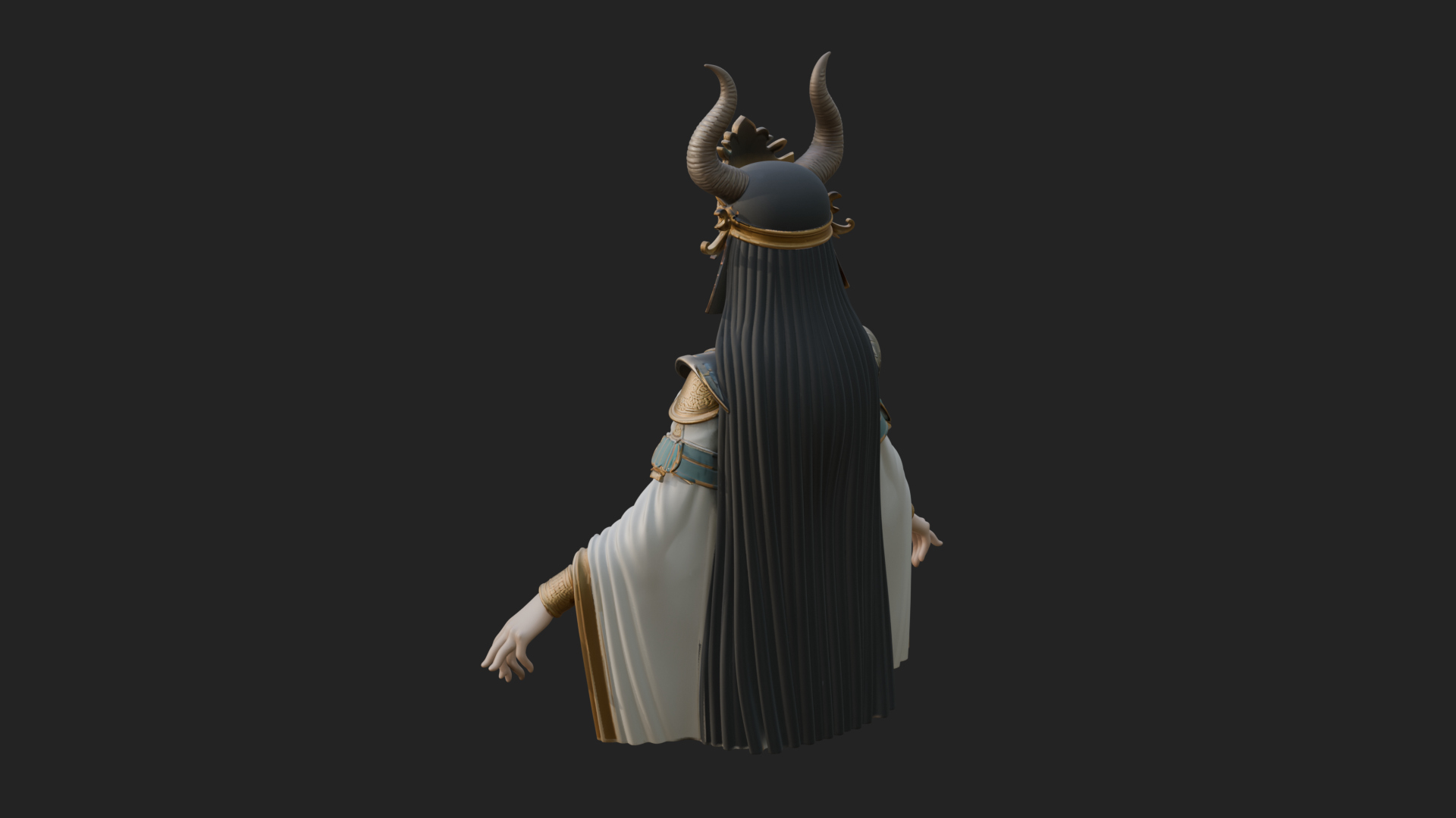Crescent Crown Priestess Statue Design 11 3D Print Model 3D Model