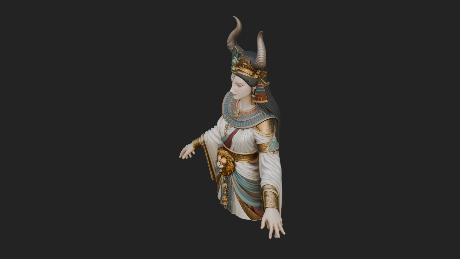 Crescent Crown Priestess Statue Design 11 3D Print Model 3D Model