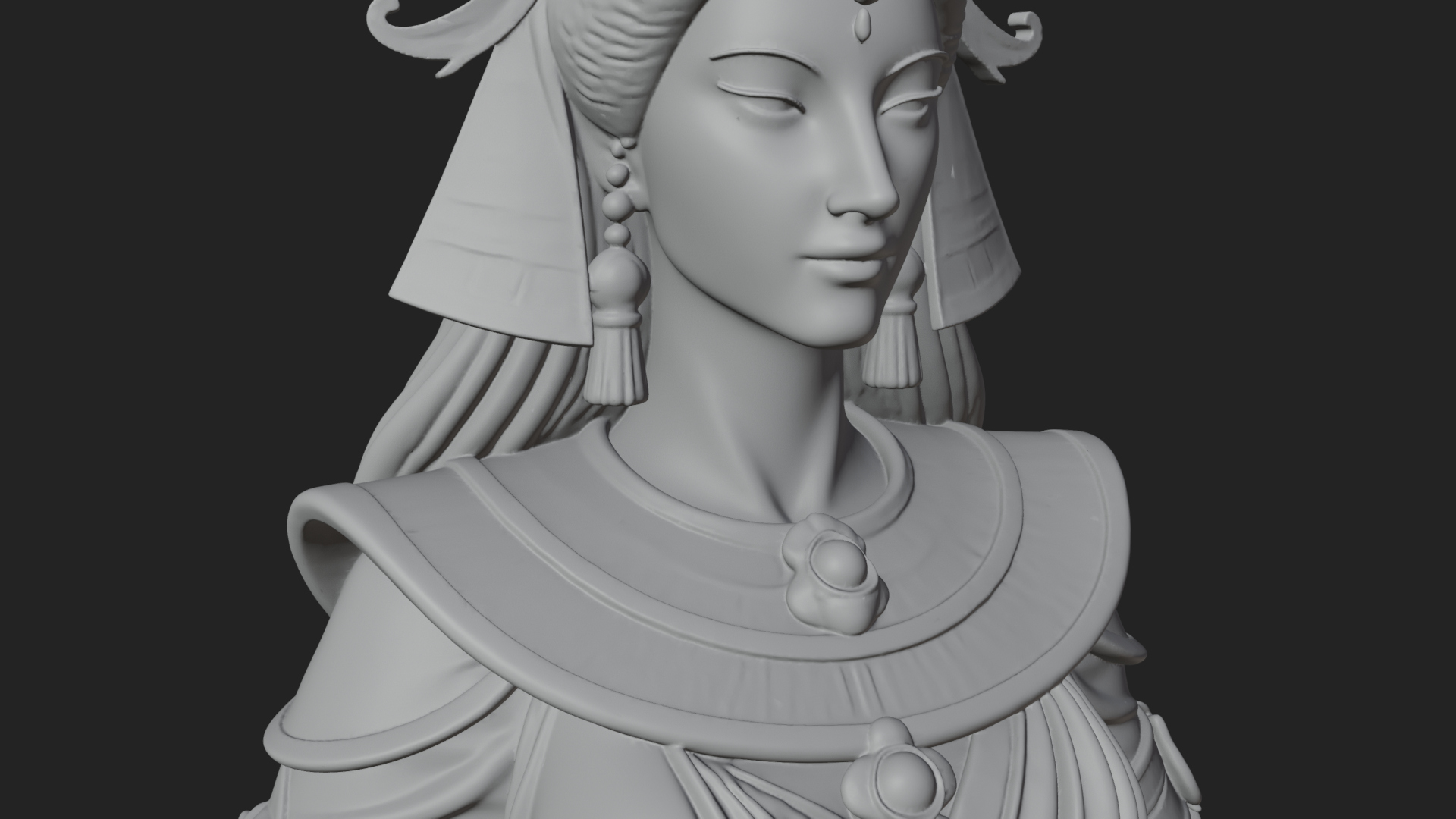 Crescent Crown Priestess Statue Design 11 3D Print Model 3D Model
