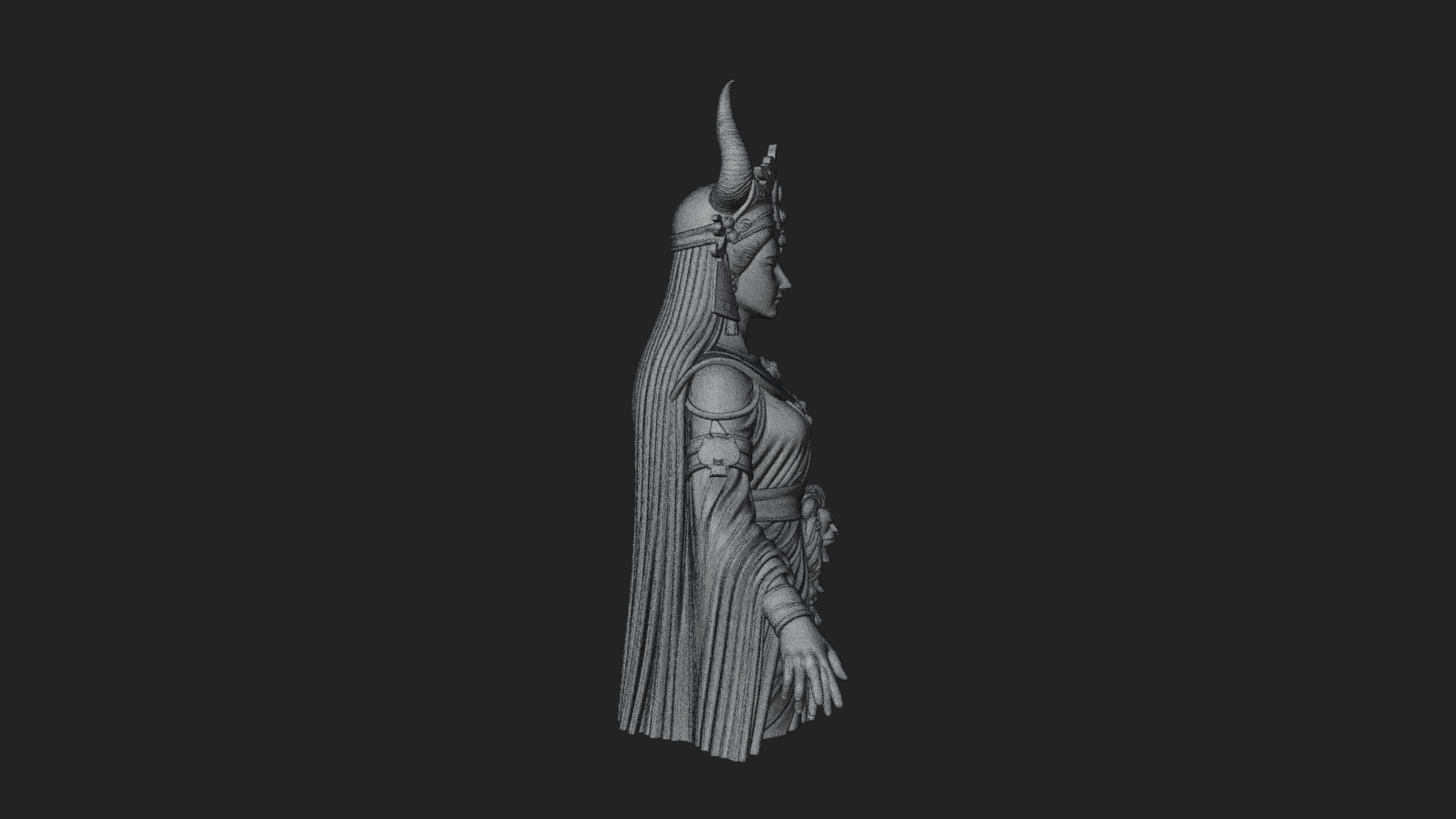 Crescent Crown Priestess Statue Design 11 3D Print Model 3D Model