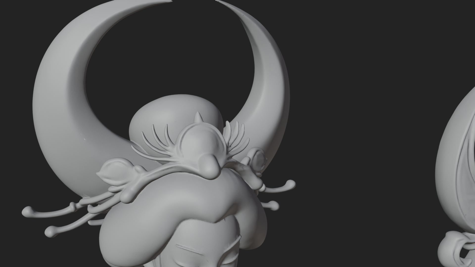 Crescent Crown Priestess Statue Design 2 3D Print Model 3D Model