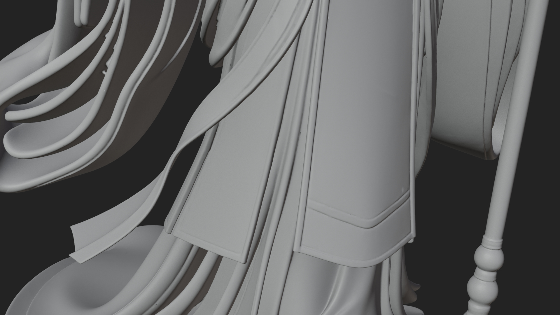 Crescent Crown Priestess Statue Design 2 3D Print Model 3D Model
