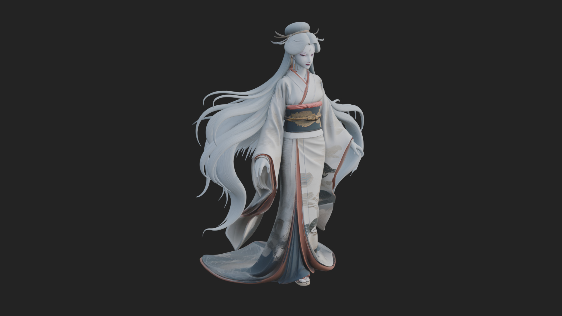 Crescent Crown Priestess Statue Design 4 3D Print Model 3D Model