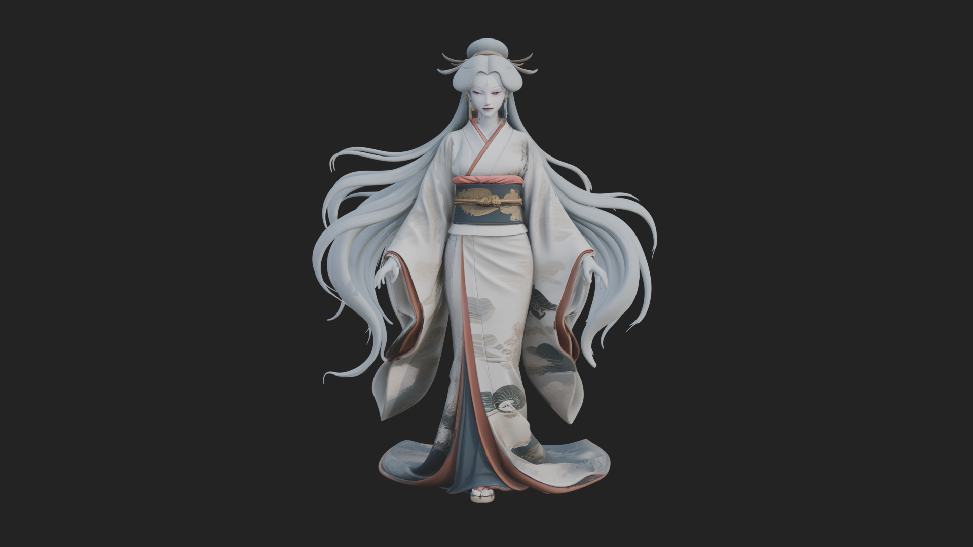 Crescent Crown Priestess Statue Design 4 3D Print Model 3D Model