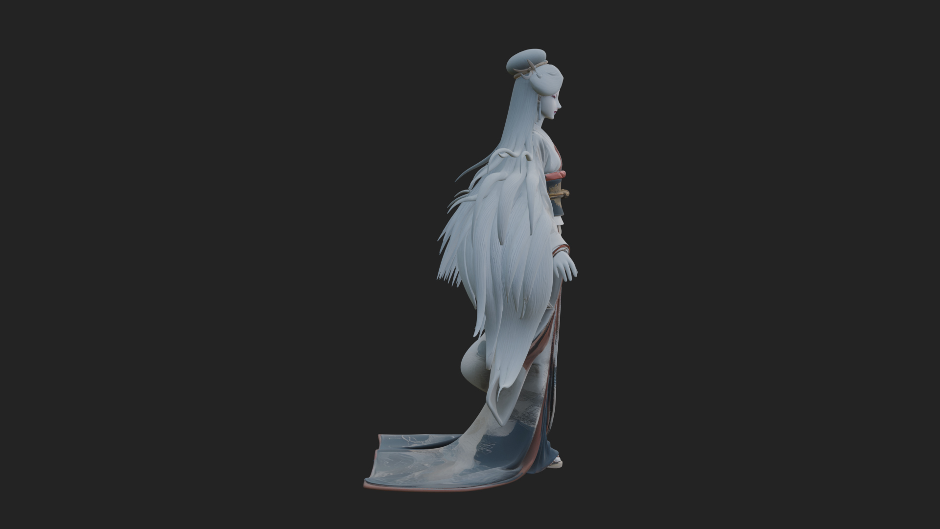 Crescent Crown Priestess Statue Design 4 3D Print Model 3D Model