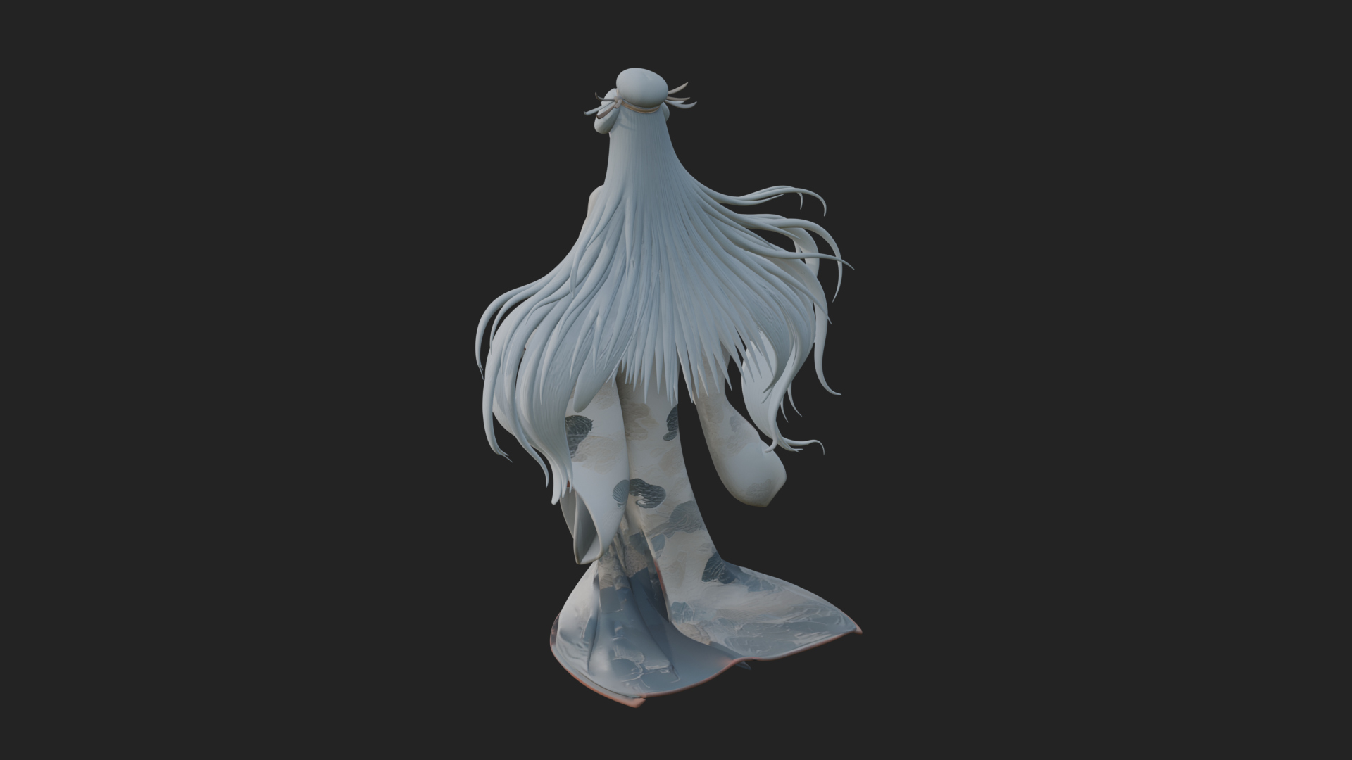 Crescent Crown Priestess Statue Design 4 3D Print Model 3D Model
