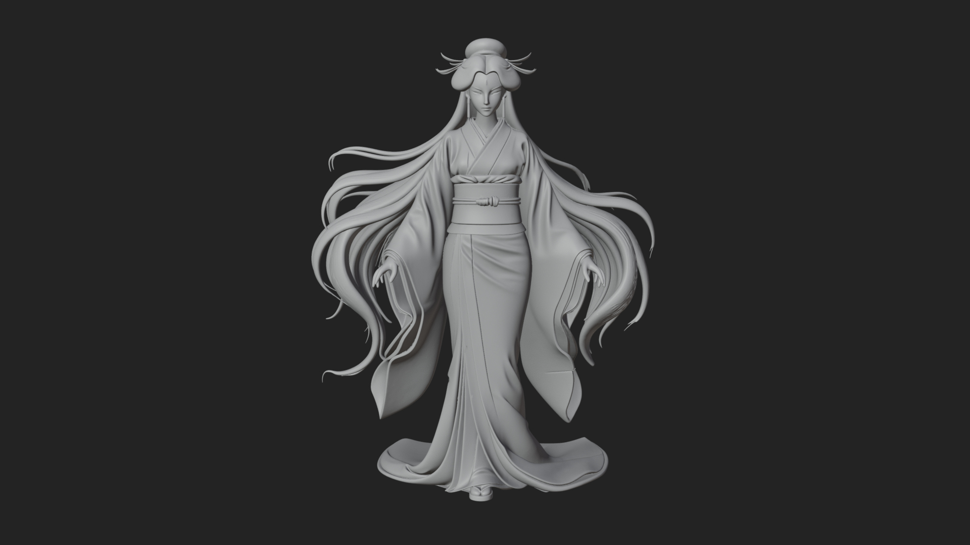 Crescent Crown Priestess Statue Design 4 3D Print Model 3D Model