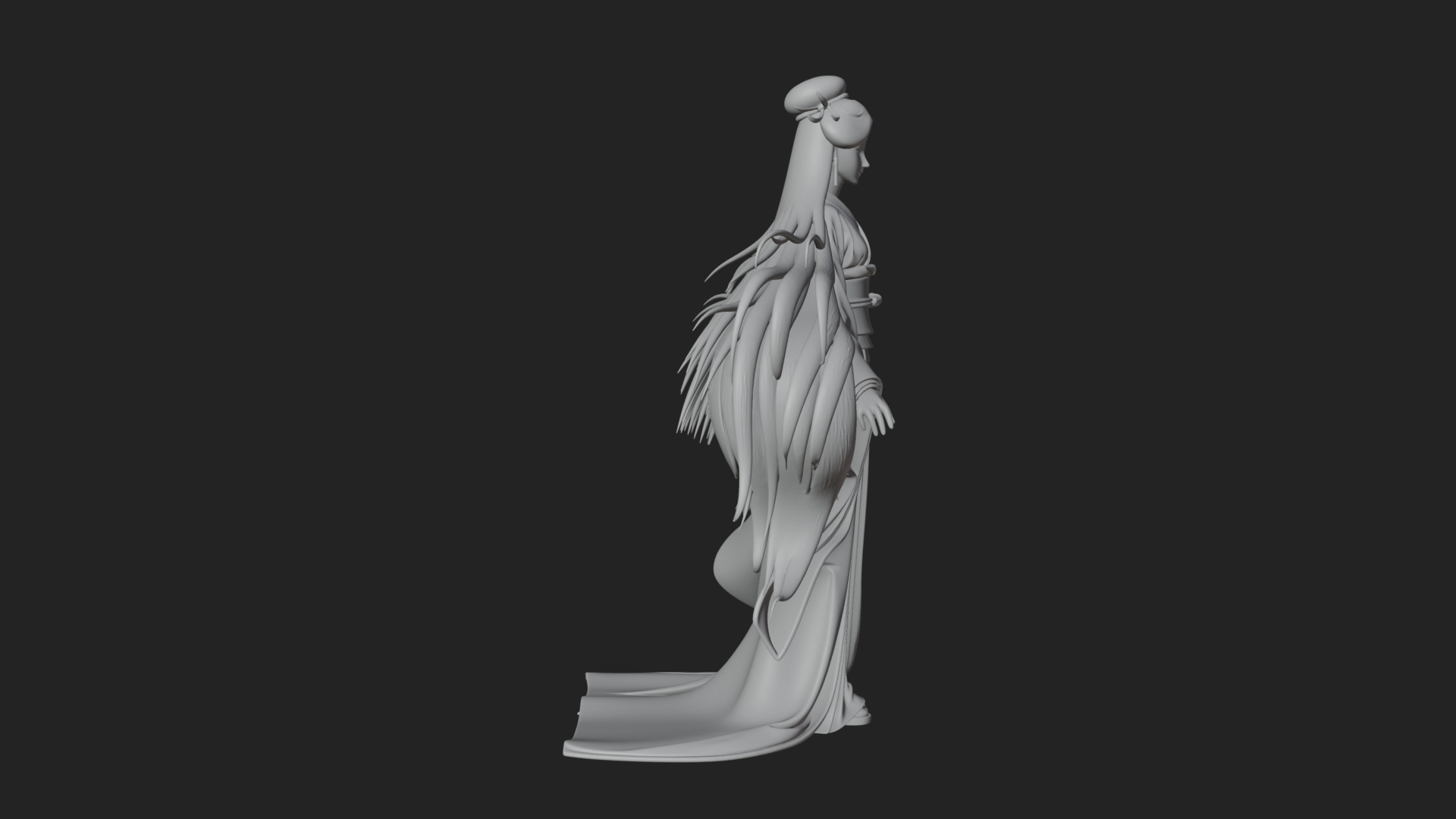 Crescent Crown Priestess Statue Design 4 3D Print Model 3D Model