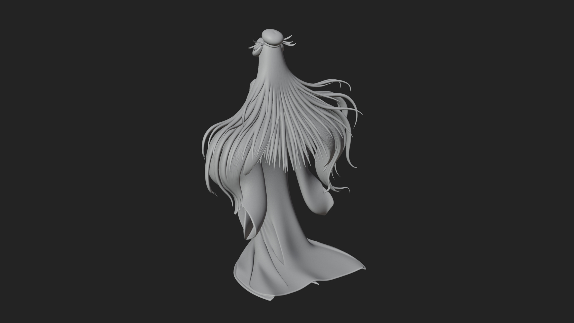 Crescent Crown Priestess Statue Design 4 3D Print Model 3D Model