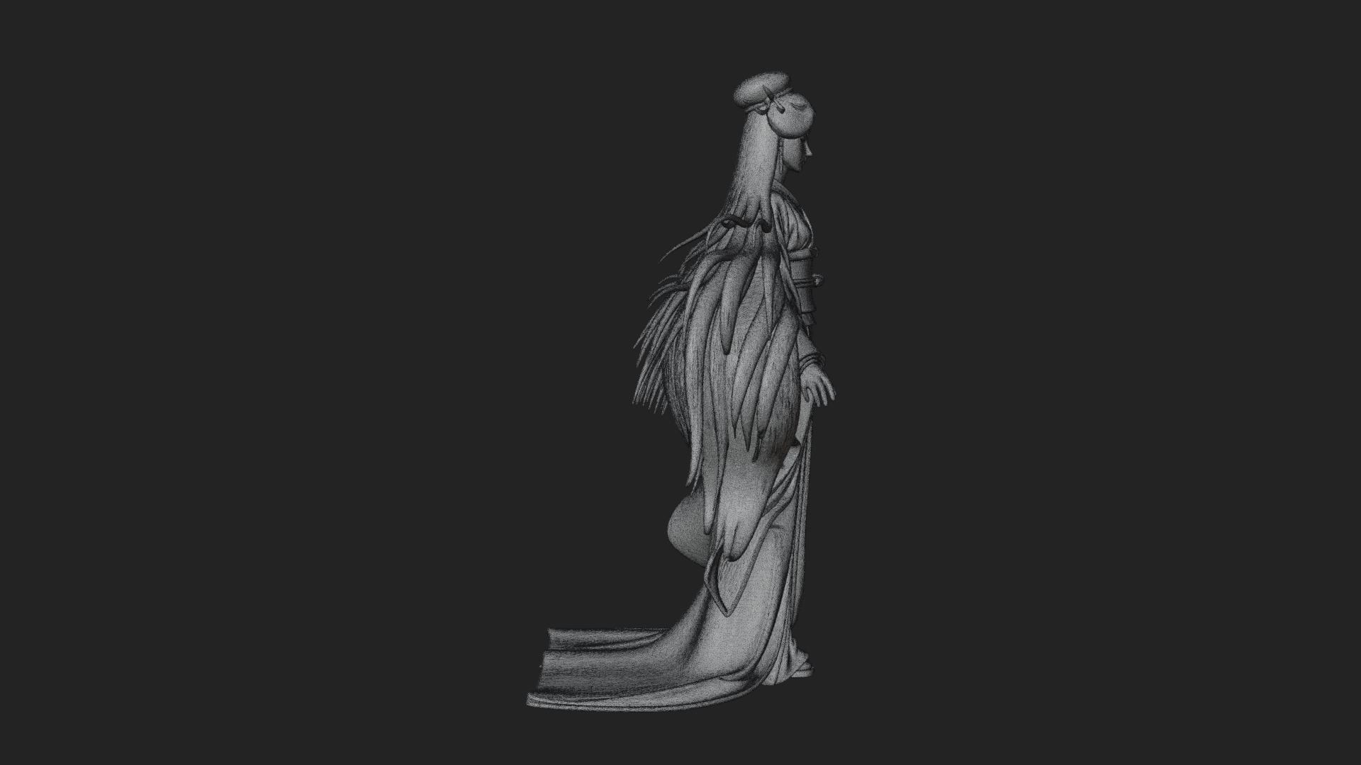 Crescent Crown Priestess Statue Design 4 3D Print Model 3D Model
