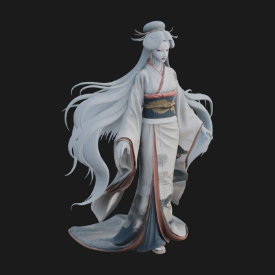 Crescent Crown Priestess Statue Design 4 3D Print Model