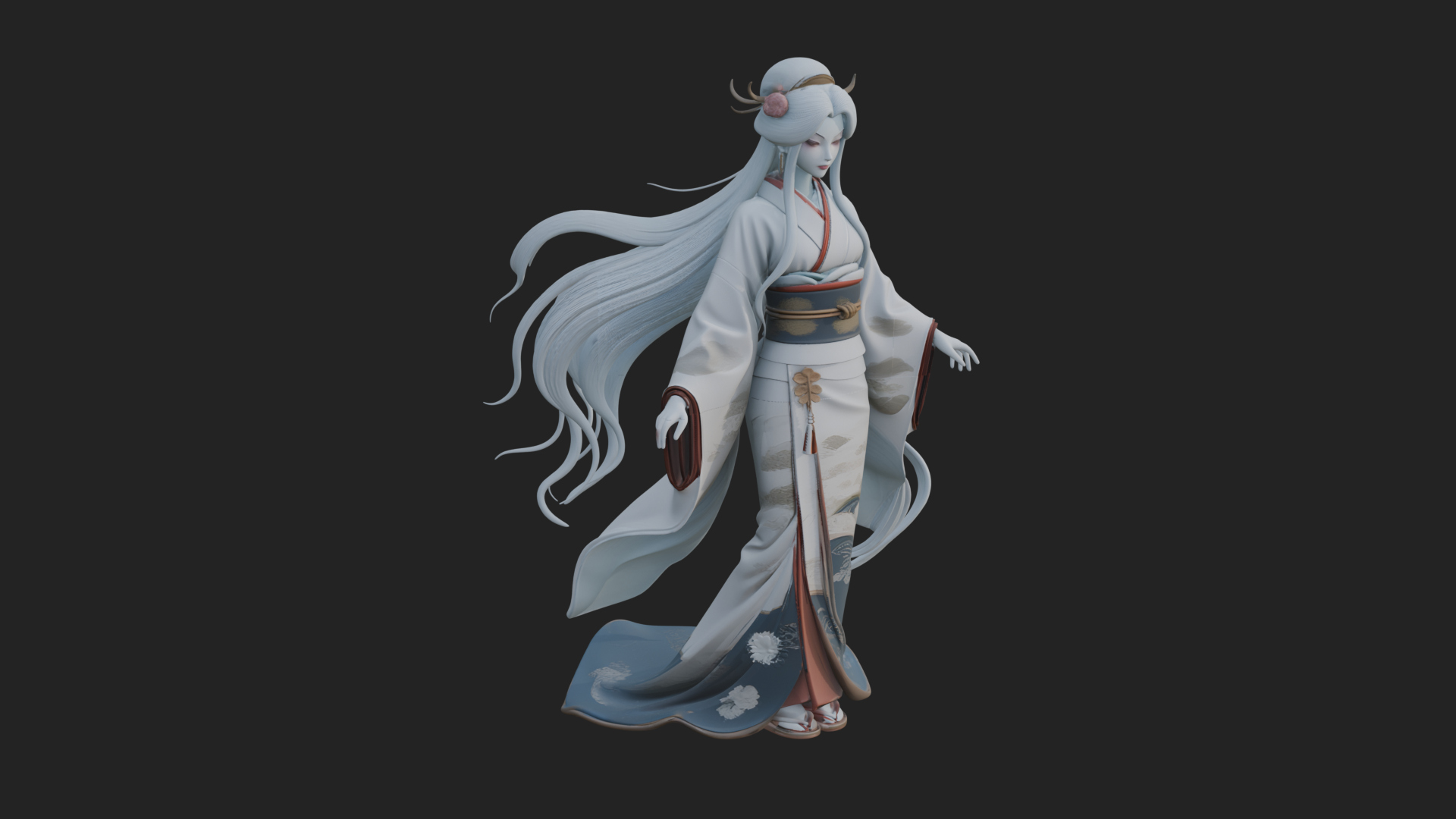 Crescent Crown Priestess Statue Design 5 3D Print Model 3D Model