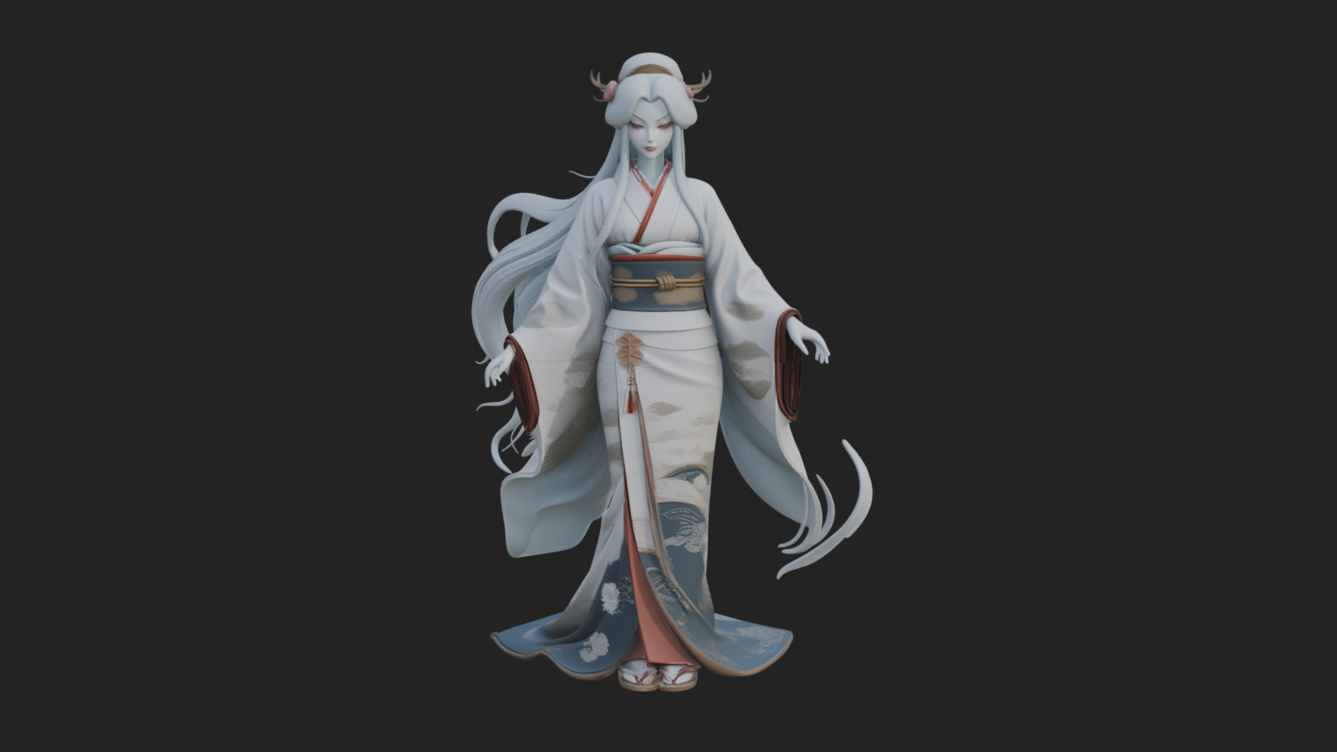 Crescent Crown Priestess Statue Design 5 3D Print Model 3D Model