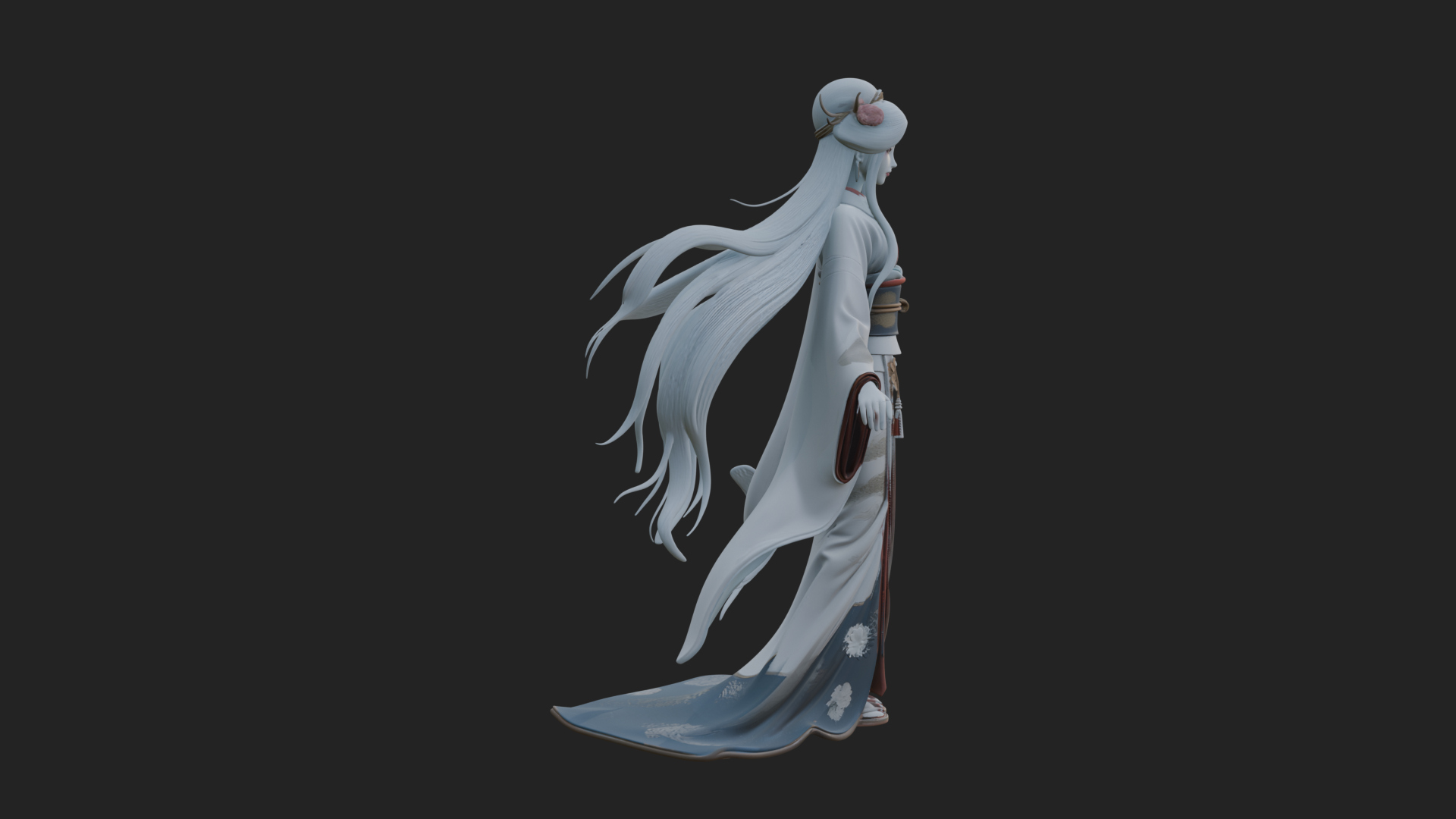 Crescent Crown Priestess Statue Design 5 3D Print Model 3D Model