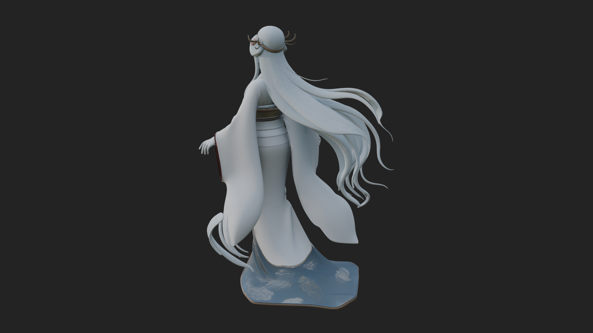 Crescent Crown Priestess Statue Design 5 3D Print Model 3D Model