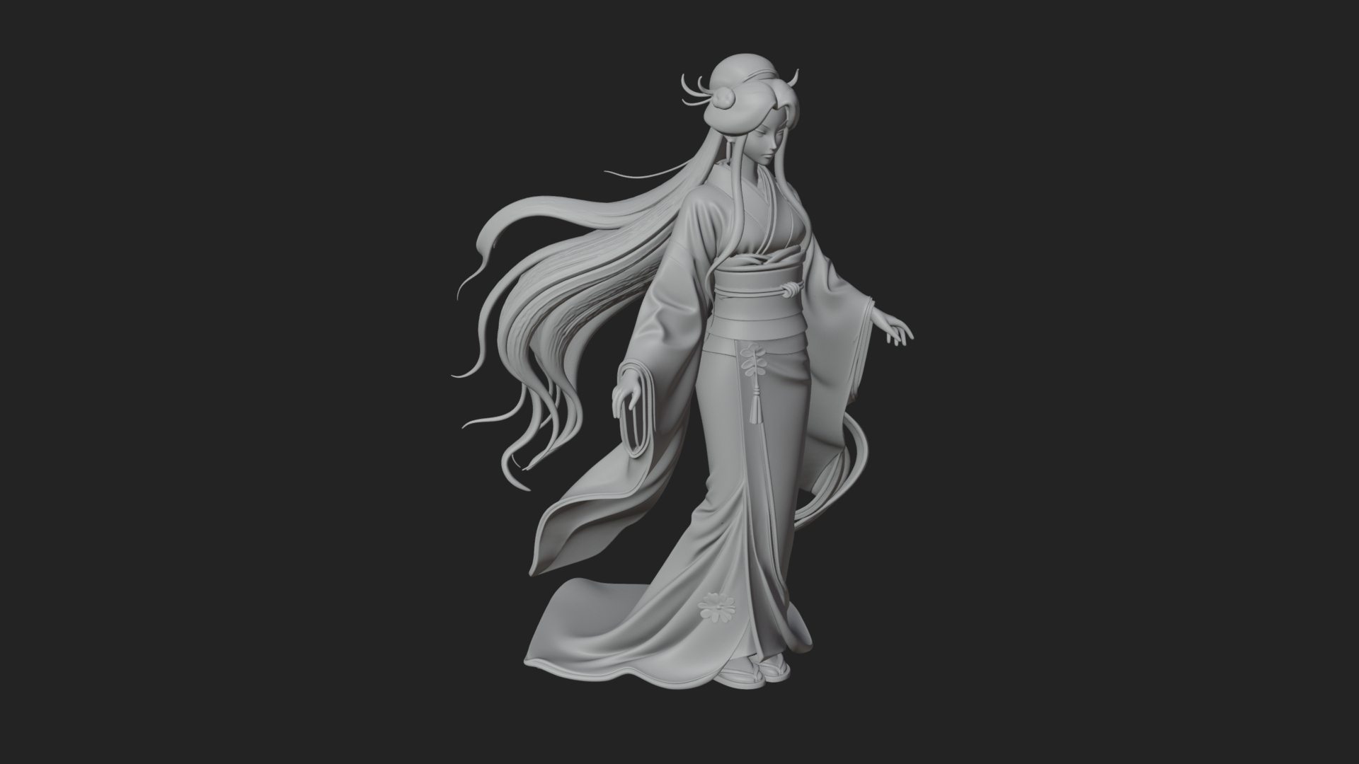 Crescent Crown Priestess Statue Design 5 3D Print Model 3D Model