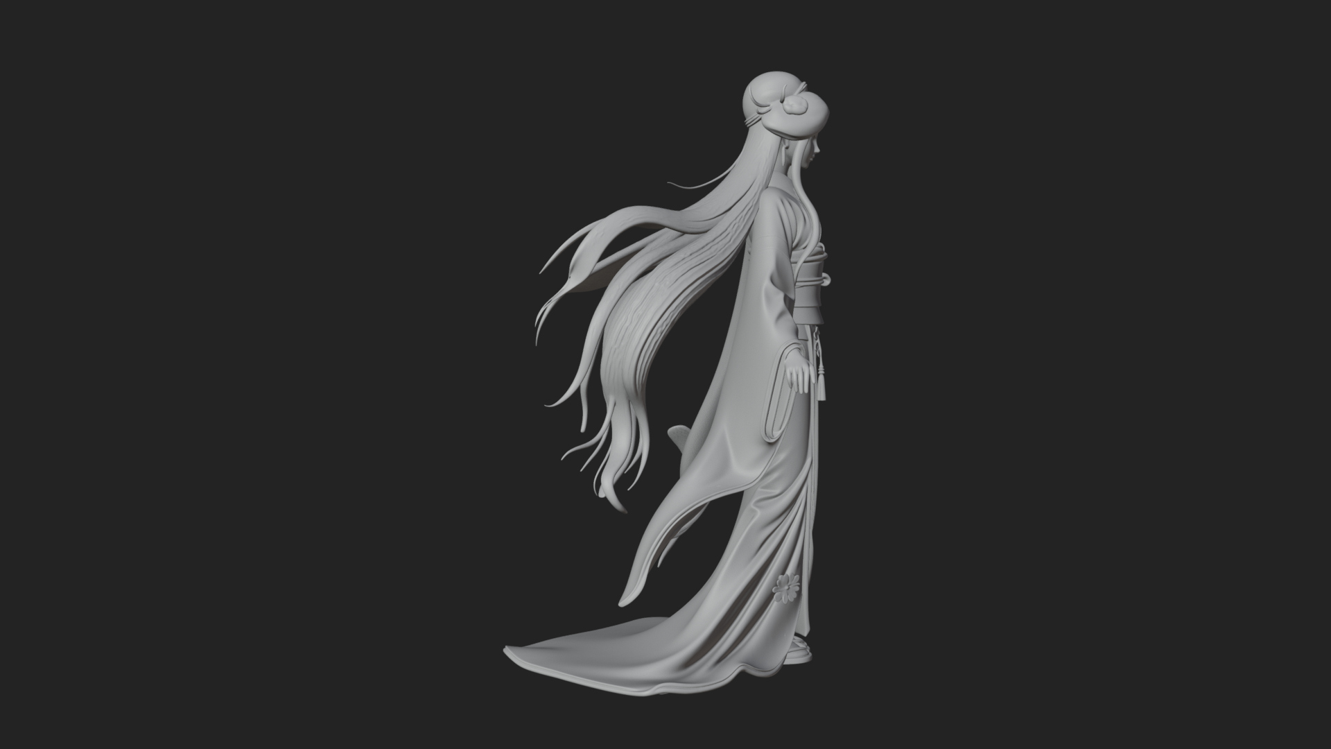 Crescent Crown Priestess Statue Design 5 3D Print Model 3D Model