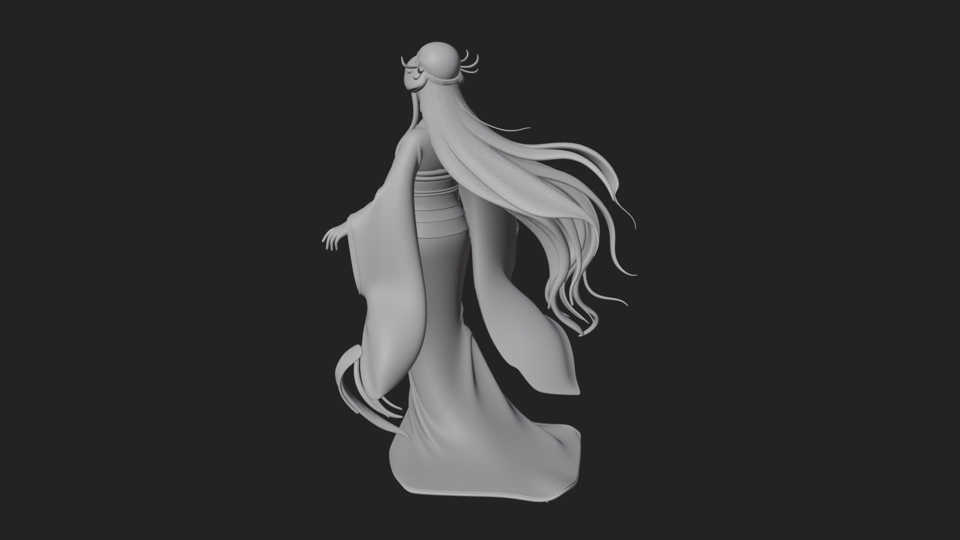 Crescent Crown Priestess Statue Design 5 3D Print Model 3D Model