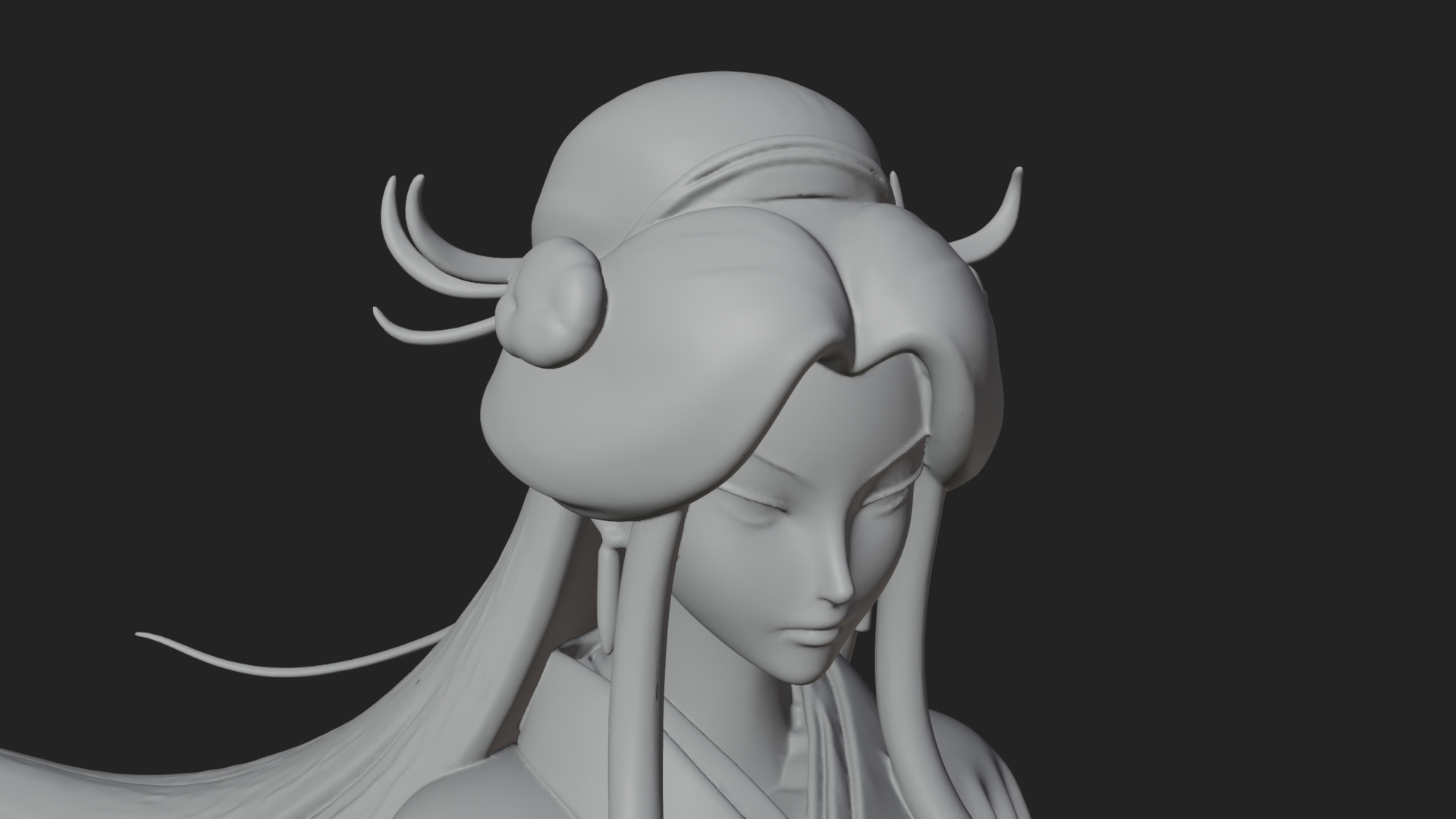Crescent Crown Priestess Statue Design 5 3D Print Model 3D Model