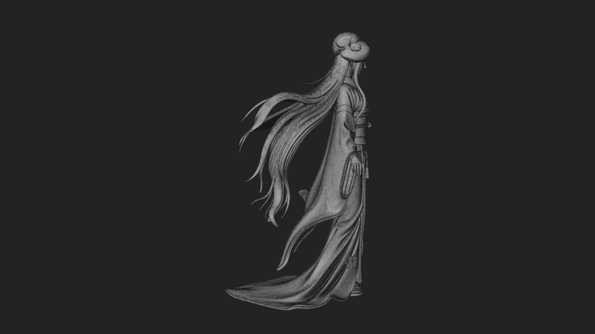 Crescent Crown Priestess Statue Design 5 3D Print Model 3D Model