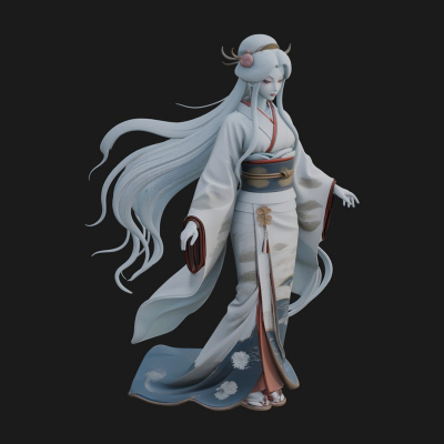 Crescent Crown Priestess Statue Design 5 3D Print Model