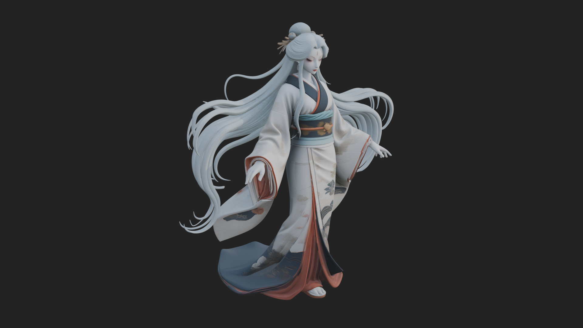 Crescent Crown Priestess Statue Design 6 3D Print Model 3D Model