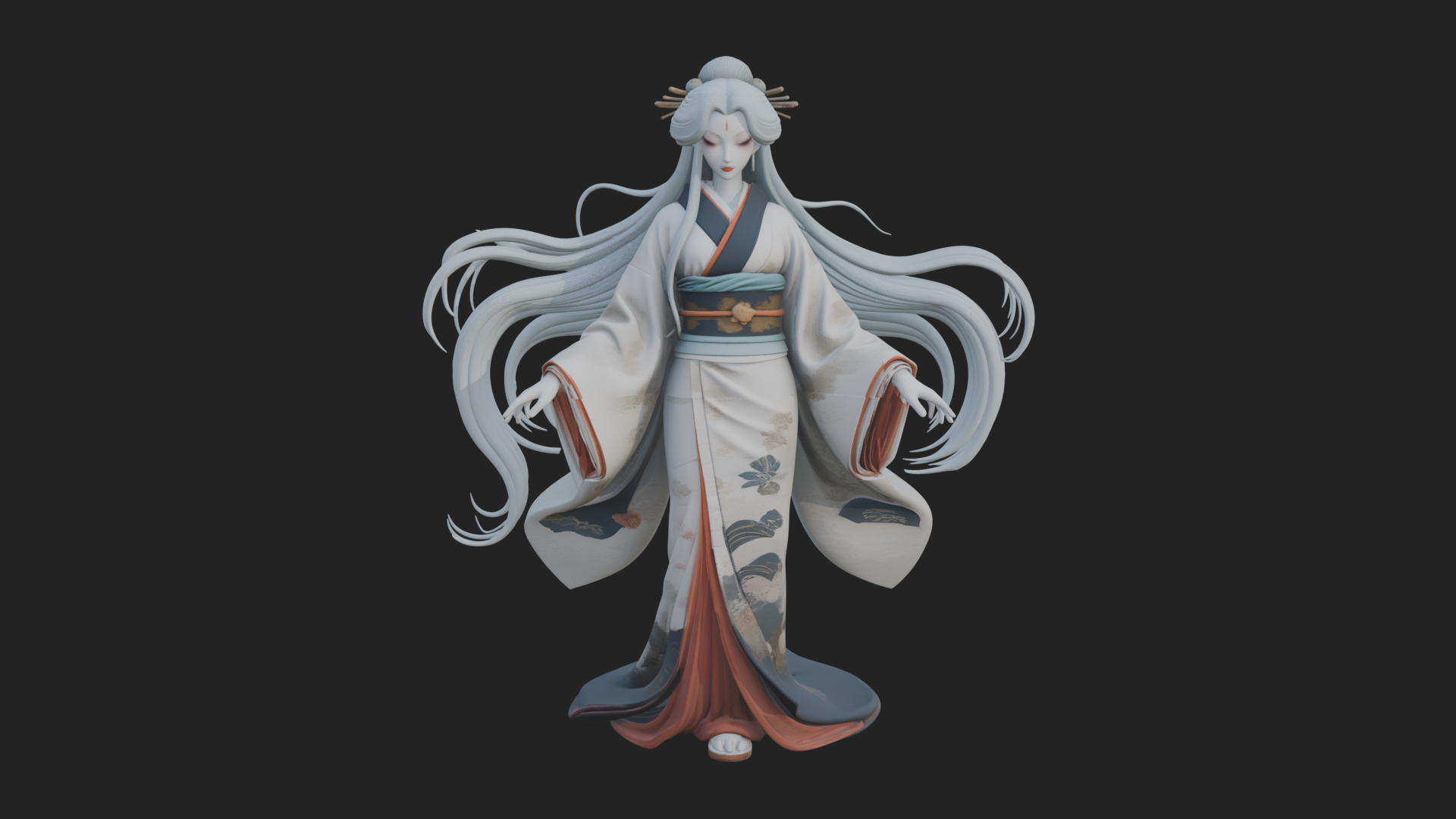 Crescent Crown Priestess Statue Design 6 3D Print Model 3D Model